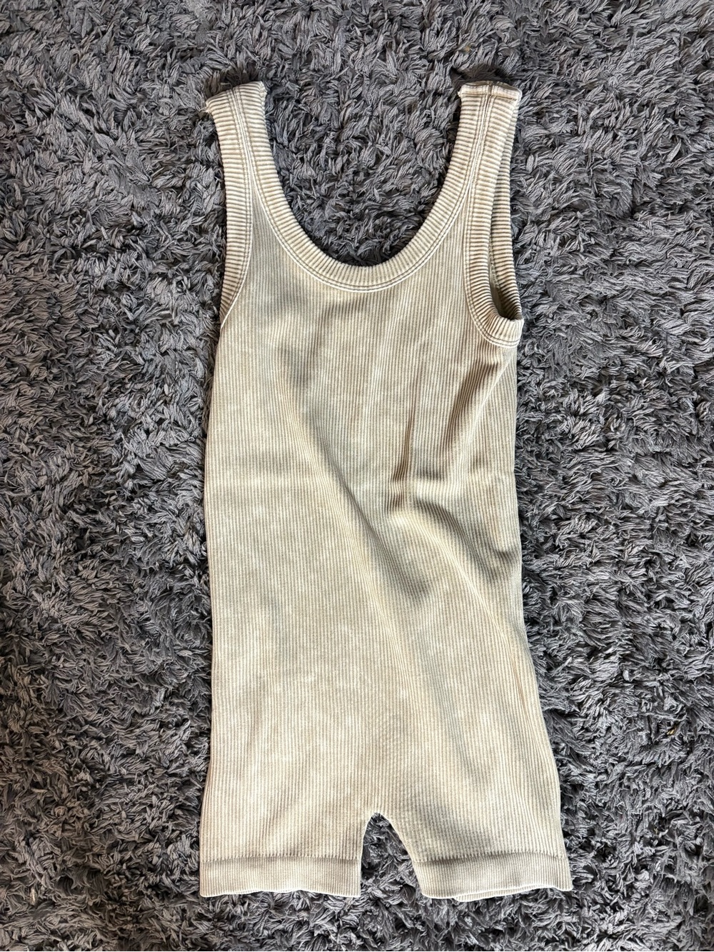 Zenana Ash Mocha Ribbed Scoop-Neck Sleeveless Romper